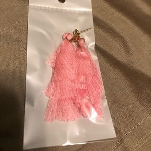 Pink tassel earrings